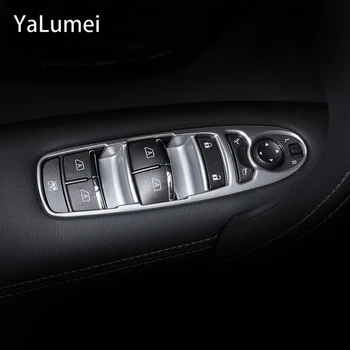 ABS Chrome Dvere Auta Opierkou Panel Okno Spínač Výťah Tlačidlá Kryt Výbava Pre Nissan Patrol Y62 Roky 2013-2018 Interiérové Doplnky