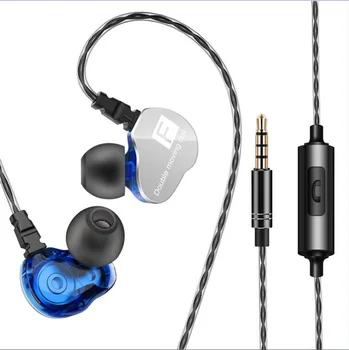 In-Ear Slúchadlá 2020 Nové Módne Fengge F4 Dvojité Pohybujú Krúžok Káblové Hlavu Ťažké Basy Mobilný Telefón S Mic Pre Smartphone