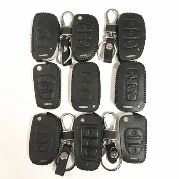 Kožené Tlačidlo Prípade príveskom, Kryt keychain Na Hyundai SantaFe Veracruz Mistra Tucson Veloster Rohens AZERA Avante IONIQ