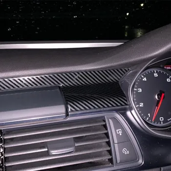 Auto Console Panel Navigácia Dekoratívne Rám, Kryt Výbava Pre Audi A6, A7 A7 RHD Interiérové Doplnky Carbon Fiber Nálepky