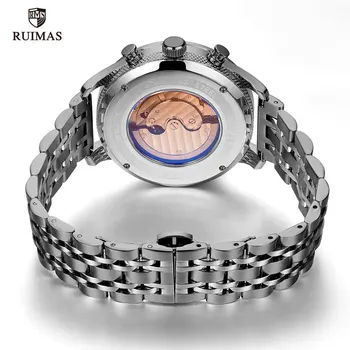 RUIMAS Business Ocele, Automatické Hodinky Mužov Luxusný Top Značky Mechanické Náramkové hodinky Muž Relogio Masculino Vodotesné Hodinky 6785