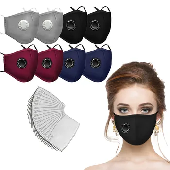 8PCS Maska + 16pcs Filtre Opakovane Umývateľný Dustproofs Maska Vetru textílie maska na ústa ochranný Štít na Tvár Masque