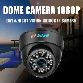 BESDER Široký Uhol IP Kamera Interiérová Dome Kamera Security 1080P FULL HD IP Kamera IR Cut Filter, 24 IR LED ONVIF Motion Detect RTSP