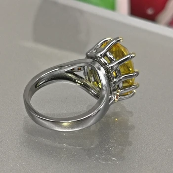 DreamCarnival1989 Veľké Zlaté Zirkón Solitaire Zásnubné Prstene pre Ženy Delicate Jemný Rez Oslňujúci Kolíková Strana Šperky WA11876G