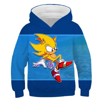 Sonic the Hedgehog Chlapci Módne nadzvukové Mikina Chlapci Dievčatá polyester Bežné Pulóver Značky Zimné hot predaj Mikiny Topy