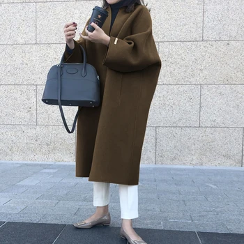 Kórejské Ženy Tenký Kabát Žena Príležitostné Voľné Farbou Outwear Nové Módne Teplo Dlhé Kabáty Jar Jeseň Nadrozmerná Topy