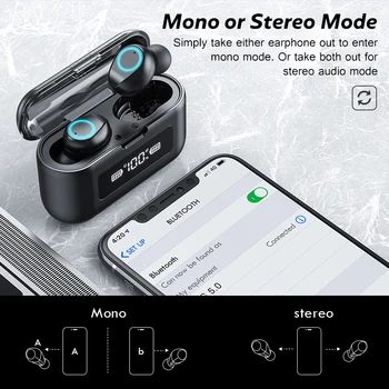 Bezdrôtové Slúchadlá TWS Bluetooth 5.1 Slúchadlá 9D HIFI Stereo Nepremokavé Športové Slúchadlá Slúchadlá Plnenie Box S Mikrofónom