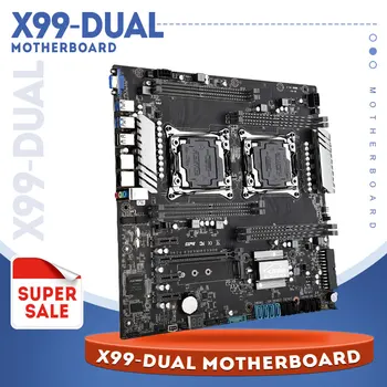 Dual CPU X99 Doske LGA 2011-V3/V4 E-ATX USB3.0 SATA3 NVME M. 2 Slot, Dual Xeon Procesor, základná Doska Dual Giga LAN