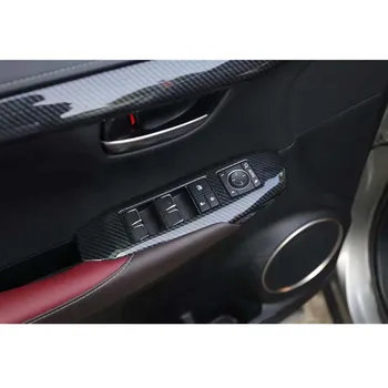 4Pcs/set Dvere Auta Okno Výťah Prepnúť Panel Kryt Nálepky Kotúča, Pre Lexus NX-2019 Ľavej Strane Disku Auto Príslušenstvo