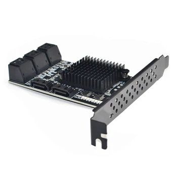 XT-XINTE 88SE9215 Čip 8 Porty SATA 3.0 PCIe Rozširujúca Karta PCI Express SATA Adaptér SATA 3 Prevodník s Chladiča pre HDD