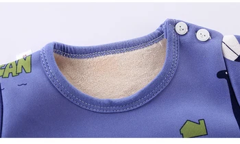 Pre 1-8 Rokov Deti detské Pyžamo Sady Chlapci Dievčatá Velvet teplé Dlho Puzdre Cartoon Oblečenie Set sa Zimné Zahustiť Sleepwear Vyhovovali Pyžama