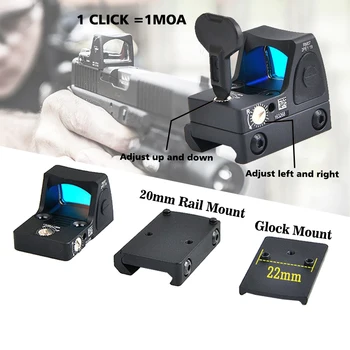Glock Collimator Reflex Pohľad Rozsah RMR Red Dot Sight s Glock Univerzálny Prípojný Airsoft Lovecká Puška Optickým Zameriavačom NÁS Skladom