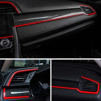 Piano Červený Interiér tvarovanie krytu ABS Decroation kryt trim na Honda Civic 10. LHD Auto Styling