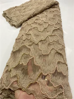 Zelené Ručné Korálkové Čipky Textílie Afriky Čipky Textílie 2020 Vysoko Kvalitnej Čipky, Výšivky Nigérijský Čipky Tkaniny Šitie YA3618B-2