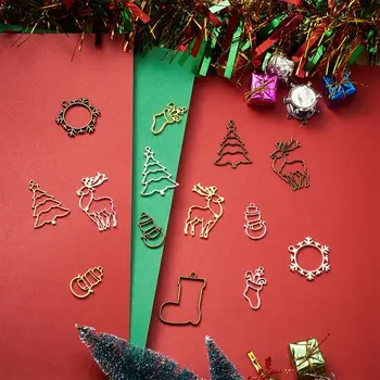 28pc/Box Stlačené Kvetinové Šperky DIY Epoxidové Živice Formy Vianočné Tému Otvoriť Rámu Prívesky Kúzlo Základne Nastavenie Náhrdelník Remesiel