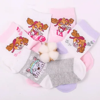 5pairs/veľa 2019 Skutočné Packa Hliadky Ponožky pre dievčatá bavlna deti ponožka Everest Skye Chase Marshall non slip priedušné ponožky deti