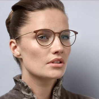 2021 Hand-made Dánsko Dizajn Značky Ultralight Okuliare Rámy Muži Ženy Krátkozrakosť Predpis Okrúhle Okuliare Oculos De Grau 6537