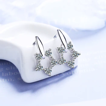 Nový Dizajn Svadobné Šperky, Luxusné Jasné AAA Rakúskej Zirconia Elegantné Náušnice 925 Sterling Silver Kvet Stud Náušnice Pre Ženy