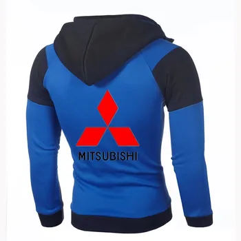Muži Mikina Mitsubishi Logo Bundy, Mikiny Dvojité Zips Mitsubishi Hoodie Bavlna Pulóver Športové Nosiť Kabát