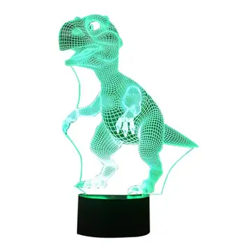 7 Farieb Dotykový Ovládací Nočné Svetlo Halloween 3D Dinosaura LED Lampa Deti Darčeky, Obývacia Izba, Spálňa Stôl Dekorácie