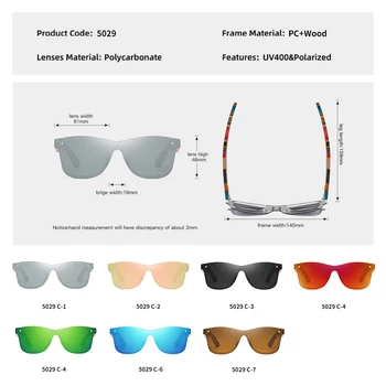 GM Farebné Drevené Okuliare Ženy Polarizované Rybárske Slnečné Okuliare Pôvodné Drevené Oculos de sol masculino