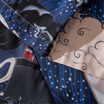 Bebovizi Značky 2019 Muž Ležérne Oblečenie Japonsko Štýl Tenký Kimono Mužov Japonský Lete Streetwear Ukiyo E Tlače Župan Bunda