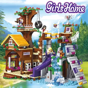 739pcs Priateľ Adventure Camp Tree House Stavebné Bloky Kompatibilné mesta dievča obrázok Tehly Vzdelávacie Hračky Pre Deti,