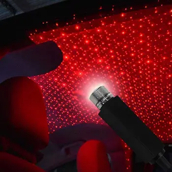 LED Auto Strechy Star Nočné Svetlo Projektora Atmosféru Auto Lampa USB Dekoratívne Interiéru Vozidla Svetlo Nastaviteľné Viacerých Osvetlenie Effec
