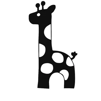 Cartoon Žirafa Kvalitné Nálepky Módne Auto Okno Dekorácie Osobnosti Nepremokavé Pvc Nálepky Čierna/biela, 16 cm*9 cm