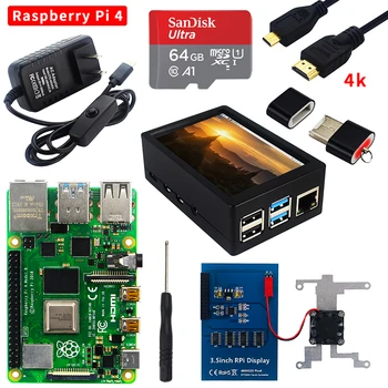 Raspberry Pi 4 Model B Auta 2GB/4GB/8GB RAM + SD Karta + Puzdro + Chladiaci Ventilátor + 4K HD Video Kábel + Napájací zdroj pre Raspberry Pi 4B