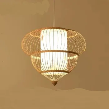 Bambusové a drevené prívesok lampy Japonský štýl prívesok svetlá Klasické závesné lampy Juhovýchodnej Ázie štýl svietidiel pre hotel