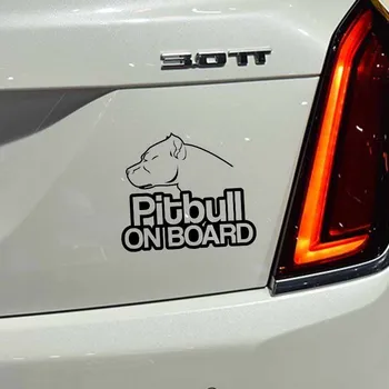 Vtipné Pitbull na Palube Psa, Auto Nálepky, Automobily, Motocykle Vonkajšie Príslušenstvo Vinylové Nálepky pre Honda Lada Bmw, Audi Jeep
