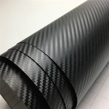 Čierna 3D Carbon Fiber Vinyl Film Bubliny Zdarma Pre Auto Film Notebook Skin Kryt Telefónu Motocykel, Auto Balenie