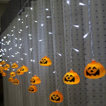 Solárny Halloween DIY Tekvica Svetlá 8Modes 3,5 M Solárne LED Tekvica opony String Svetlá pre Vonkajšie Vianočné Záhrada