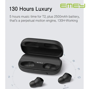 EMEY TWS Bezdrôtové Bluetooth slúchadlá, Power Bank Stereo Športové Slúchadlá Šumu handsfree Slúchadlá
