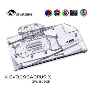 Bykski Vodný Blok Použiť pre GIGBYTE RTX3090 AORUS 24G / RTX3080 MASTER 10G GPU Karta / Úplné Pokrytie Meď Radiátor / RGB Svetlo