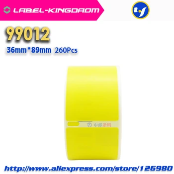50 Kotúčoch Žltá Farba Všeobecné Dymo 99012 Štítok 36 mm*89mm 260Pcs Kompatibilný pre LabelWriter400 450 450Turbo Tlačiareň