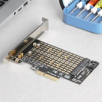 M. 2 NVME do PCIE Adaptér M+B Kľúč NGFF SSD PCI-E 3.0 X4 SATA pre Rozširujúca Karta pre Domácnosť Počítačové Príslušenstvo