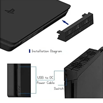 Čierna USB Chladiaci Ventilátor Tepla Exhauster Chladnejšie regulácia Teploty 3 Coolling Fanúšikov Pre Playstation PS4 Slim Herné Konzoly TP4-819