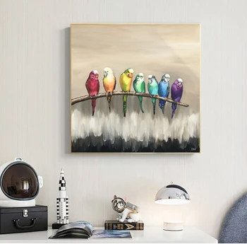 Farebné Papagáje Plátno Maľby Zvierat, Plagáty a Vytlačí olejomaľba Tlačené na Plátno na Stenu Obrázok pre Deti Miestnosti Dekorácie