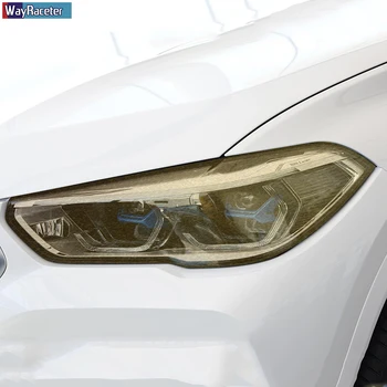 2 Ks Auto Svetlometu Ochranný Film Svetlomet Obnova Transparentné Čierna TPU Nálepka Pre BMW X6 G06 2020 - Príslušenstvo