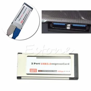 2 Port USB 3.0 Express Kartu ExpressCard 34 mm/54 mm Skryté Adaptér Pre Notebook