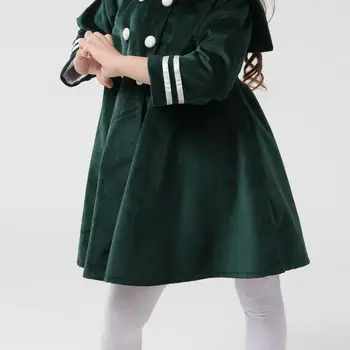 Jar, Jeseň Dievčatá Vintage Šaty Pre Malé Deti Zelená Vestidos Deti Módne Oblečenie Dievča Dlhý Rukáv Narodeniny Šaty