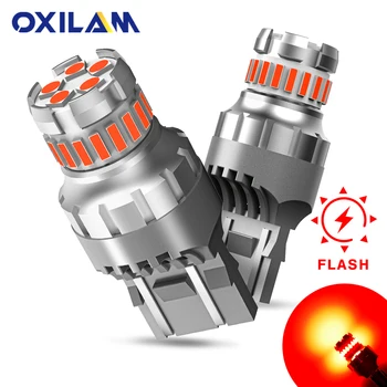 OXILAM 2ks 1200L W21/5W LED Červená WY21W 3157 P27/7W 7443 LED Žiarovka pre Auto Brzda Stop Svetlo Flash Auto koncových svetiel