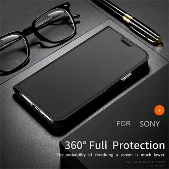 Pre Sony Xperia XZ XZ1 XZ2 XZ3 XA1 Plus Ultra Premium Xperia 5 10 ⅱ plus PU Kožené Magnetické Flip Ochranné Peňaženky puzdro