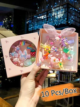 10/11 Ks/Box Deti Roztomilý Kreslený Kvet Rainbow Ornamenthair Klipy Dievčatká Sladké Barrettes Sponky Do Vlasov Deti Vlasy Príslušenstvo