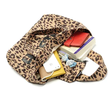 Dámske shopping bag classic Leopard Taška Kabelka plátené tašky 2 sady pre ženy