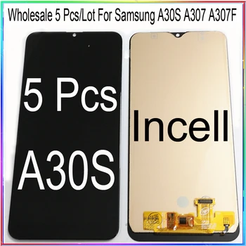 Veľkoobchod 5 ks / veľa pre Samsung A30S LCD displej A307 A307F s dotyk montáž
