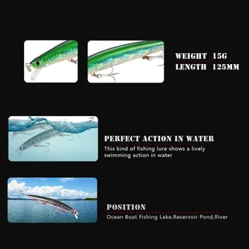 Lubit príliv Minnow 125 mm 15 g rybárske lure plávajúce jerkbaits japonsko rybárske náčinie veľké minnow ryby sladkovodné rybárske nástrahy 2020