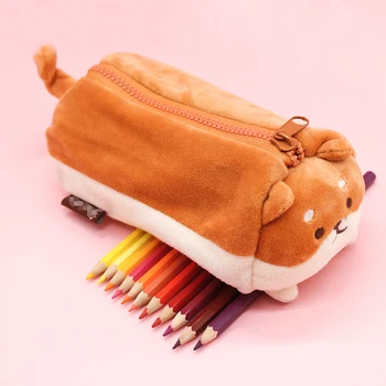 Candice guo super roztomilé plyšové hračky cartoon tuku Shiba pes šteňa, mäkká ceruzka taška skladovanie taška peračník narodeniny Vianočný darček 1pc